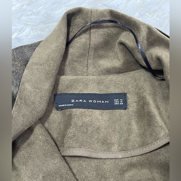 Zara | Drape Faux Suede Moto Jacket - Picture 6 of 10